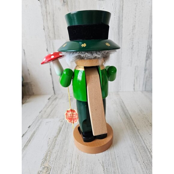 Vintage steinbach leprechaun mushroom St Patrick's Day nutcracker as is St Patty - Picture 4 of 10